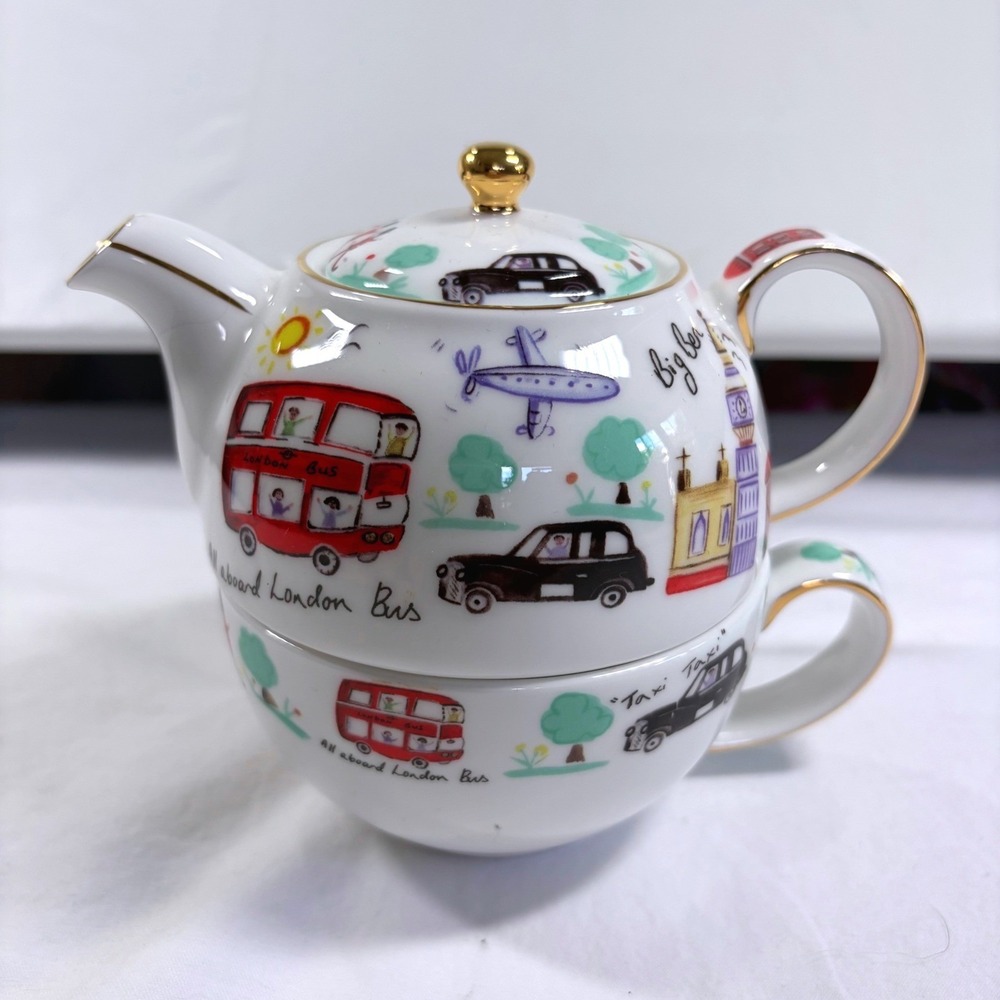 James Sadler London Travel Tea For One Stacking Teapot and Cup Set - Picture 2 of 16